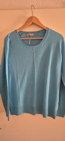 Valeria Kaschmir Seide Pullover Gr. 46 Türkis Neu!