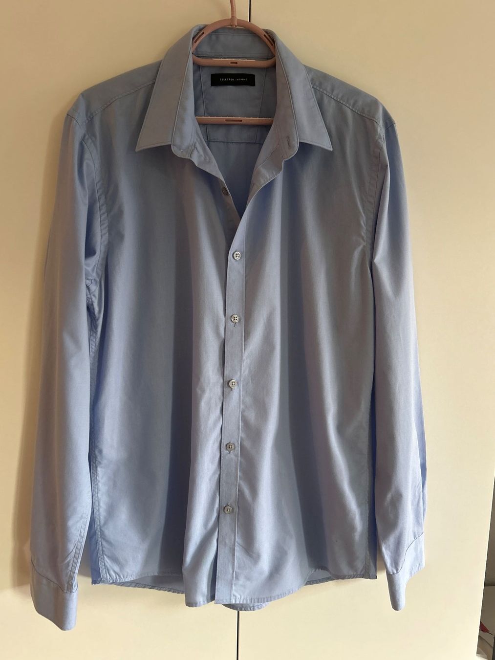 Camicie: Langarm Hemd blau SELECTED/HOMME  Grösse 42 – Difettoso da Brunnen venduto da Nala2929