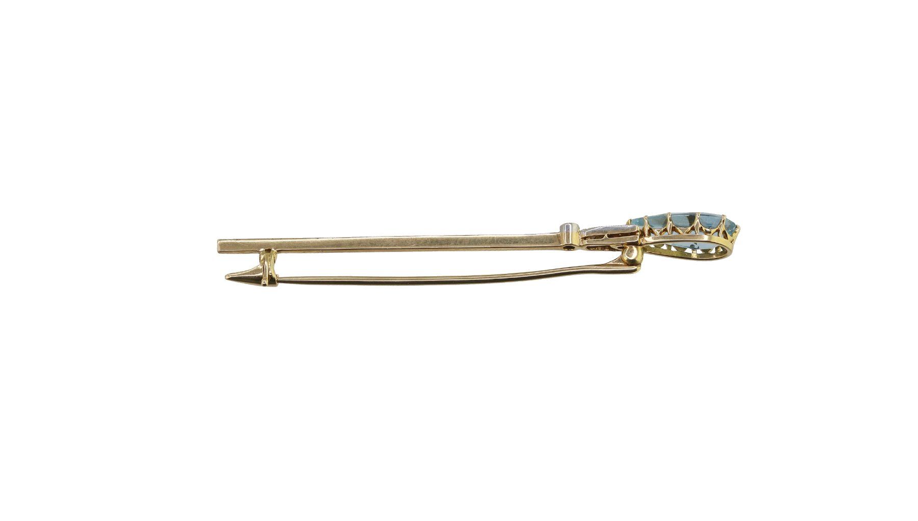 Spille & Fermagli: Aquamarin Diamant Brosche – Usato da Zürich venduto da Vintage-Jewellery 3
