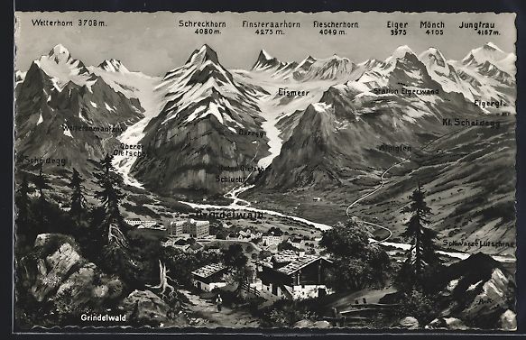 Cartes postales: Grindelwald, Totalansicht, Blick auf Sch – D'occasion à Berlin par bartko-reher
