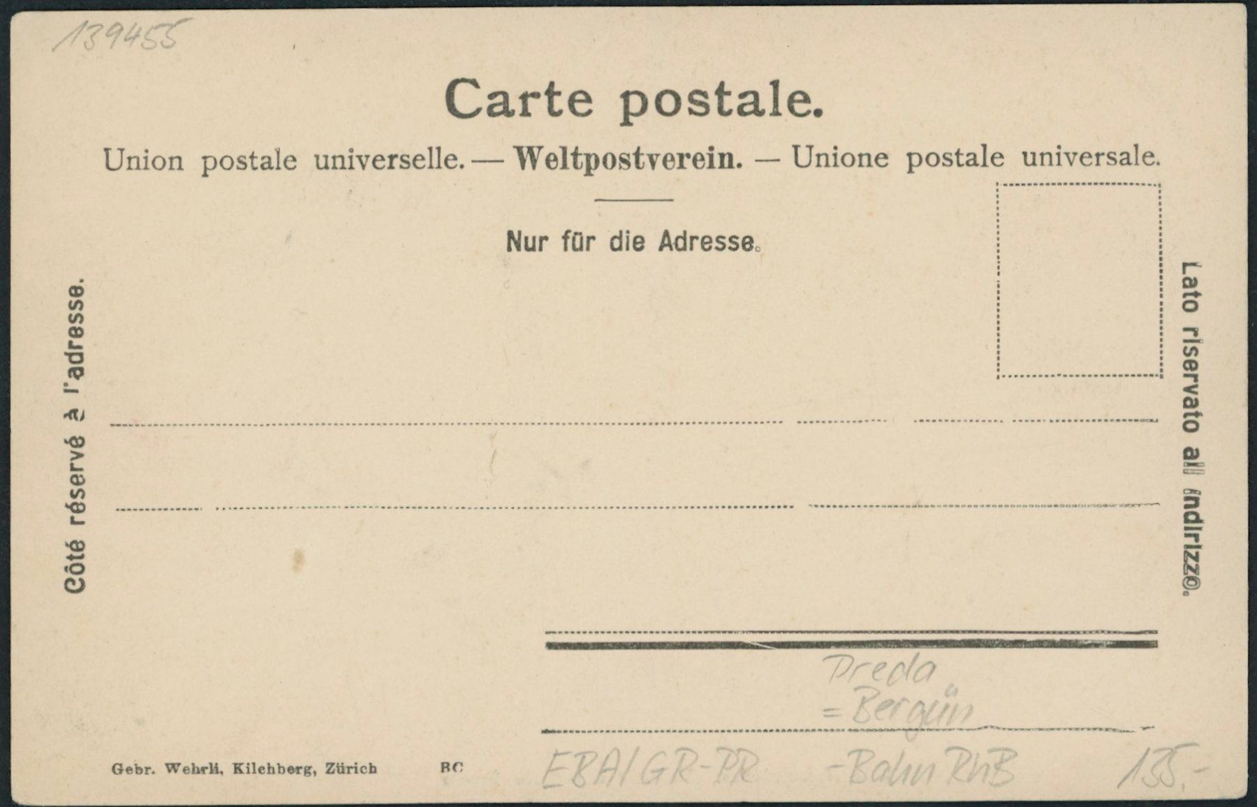 Cartoline postali: GR Preda - Albula Rhätische Bahn RhB - Bergün – Nuovo (secondo la descrizione) da Schindellegi venduto da masutka7 1