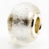 Glas Bead (No 4) weiss/silber - Neu