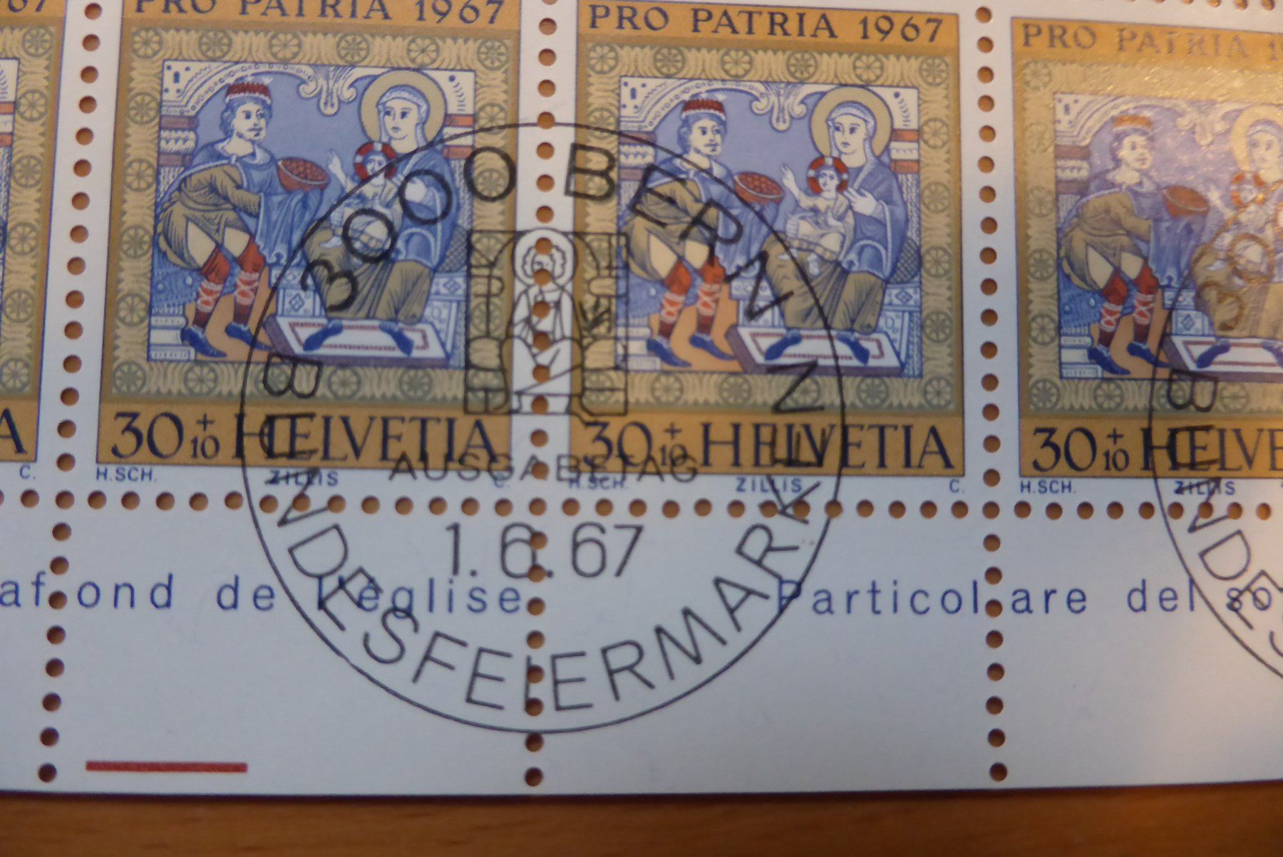 Alle Briefmarken: CH - Briefmarkenbogen - Pro Patria 1967 – Neu (gemäss Beschreibung) aus Brunnadern von lesezirkel 1