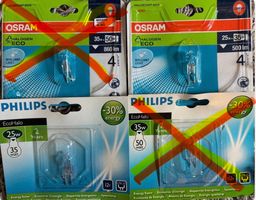 Osram/Philips Halogen-Lichtbirnen 25W/35W Öko sparsam