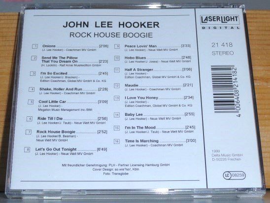 CD: John Lee Hooker - Rock House Boogie – Usato da Unterbäch venduto da dadin 1