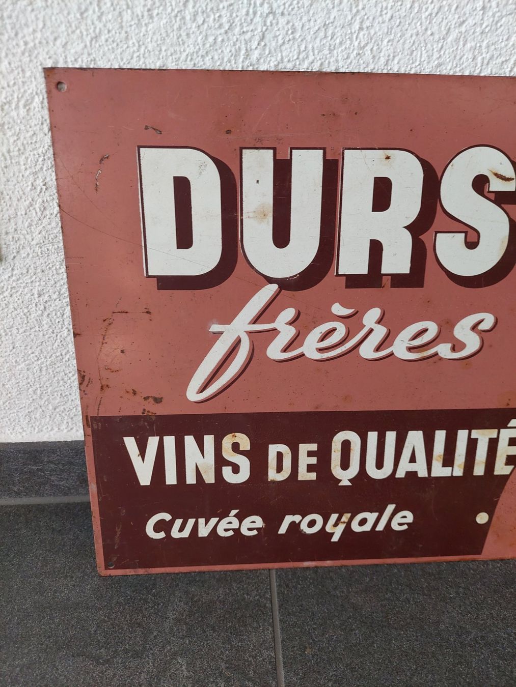 Insegne: Altes grosses Metallschild DURST frères, A.H.BACHMANN, NANCY – Usato da Subingen venduto da K7passt_immer 1
