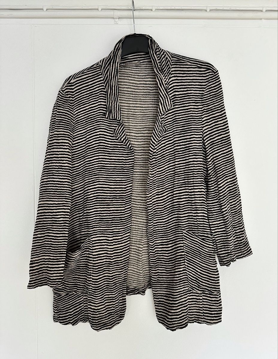 Giacche: Damen leinen Blazer Dixie gestreift schwarz beige – Nuovo (secondo la descrizione) da Walzenhausen venduto da auw_sx8w