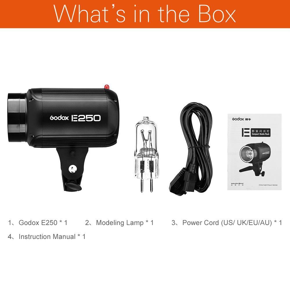Godox Flash: Godox E250 250Ws GN53 Studio Blitzlicht – Nuovo e nell'imballaggio originale da Malans GR venduto da BUYBEST-Schweiz 5