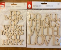 Holzschrift Set Zitate zum Aufkleben Rayher ungebr.