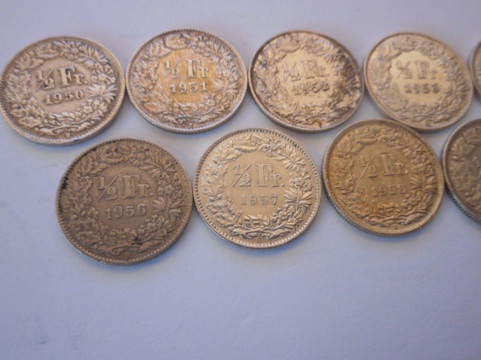 Tutti le monete: 9 x 50 Rp. 1950 - 1959 silber – Usato da Kriegstetten venduto da pizlad2010 4