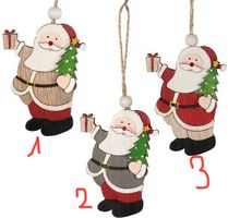 Baumschmuck Weihnachtsmänner 9cm Holz