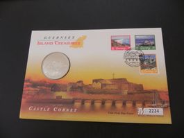 Münzbrief Guernsey 5 Pounds 1997 - Castle Cornet