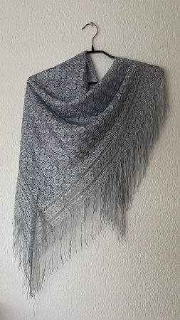 Gestrickte Spitzenstola Neu 115x115cm/Seide Nylon