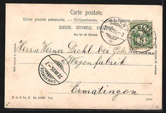 Cartoline postali: AK Olten, Alte Aarebrücke, 1905 – Usato da Berlin venduto da bartko-reher 1