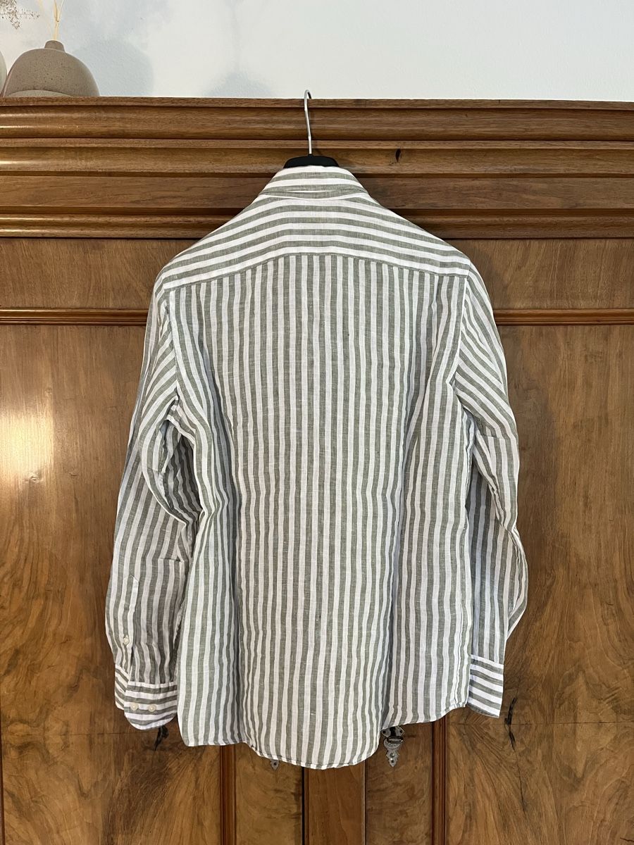 Massimo Dutti Camicie: Leinenhemd, weiss/grün gestreift, Gr. S, Massimo Dutti – Usato da St. Gallen venduto da Gloom22 2