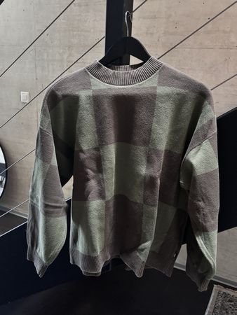 Vans Pullover Checkered Green Brown Size M Used Condition