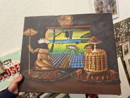 Surrealistisches ÖlgemäldeLeinwand – Stil von Salvador Dali