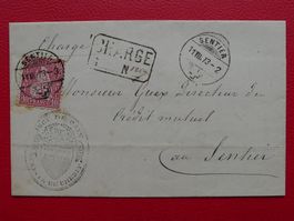 1873: Toller Charge-Brief von SENTIER, 10Rp.-Ortsverwendung!