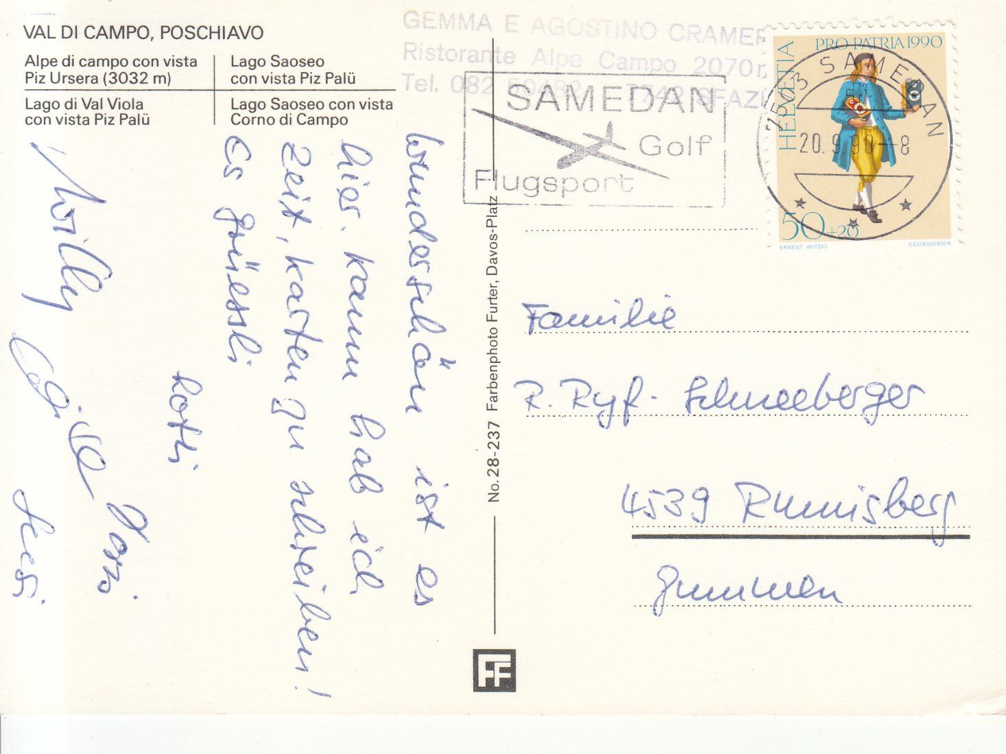 Ansichtskarten: Val di Campo 1990 – Gebraucht aus Bürglen TG von StampGraf 1