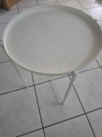 Beistelltisch rund weiss Metall