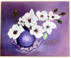 weisse Orchideen  Öl auf Leinwand 38 x 48 cm