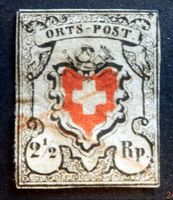 ZNr.13II, Type 8, Orts-Post, vollrandig, Rötelentwertung,
