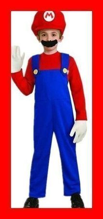 Super Mario Fasnachtskostüm f. Kinder L Halloween Nintendo