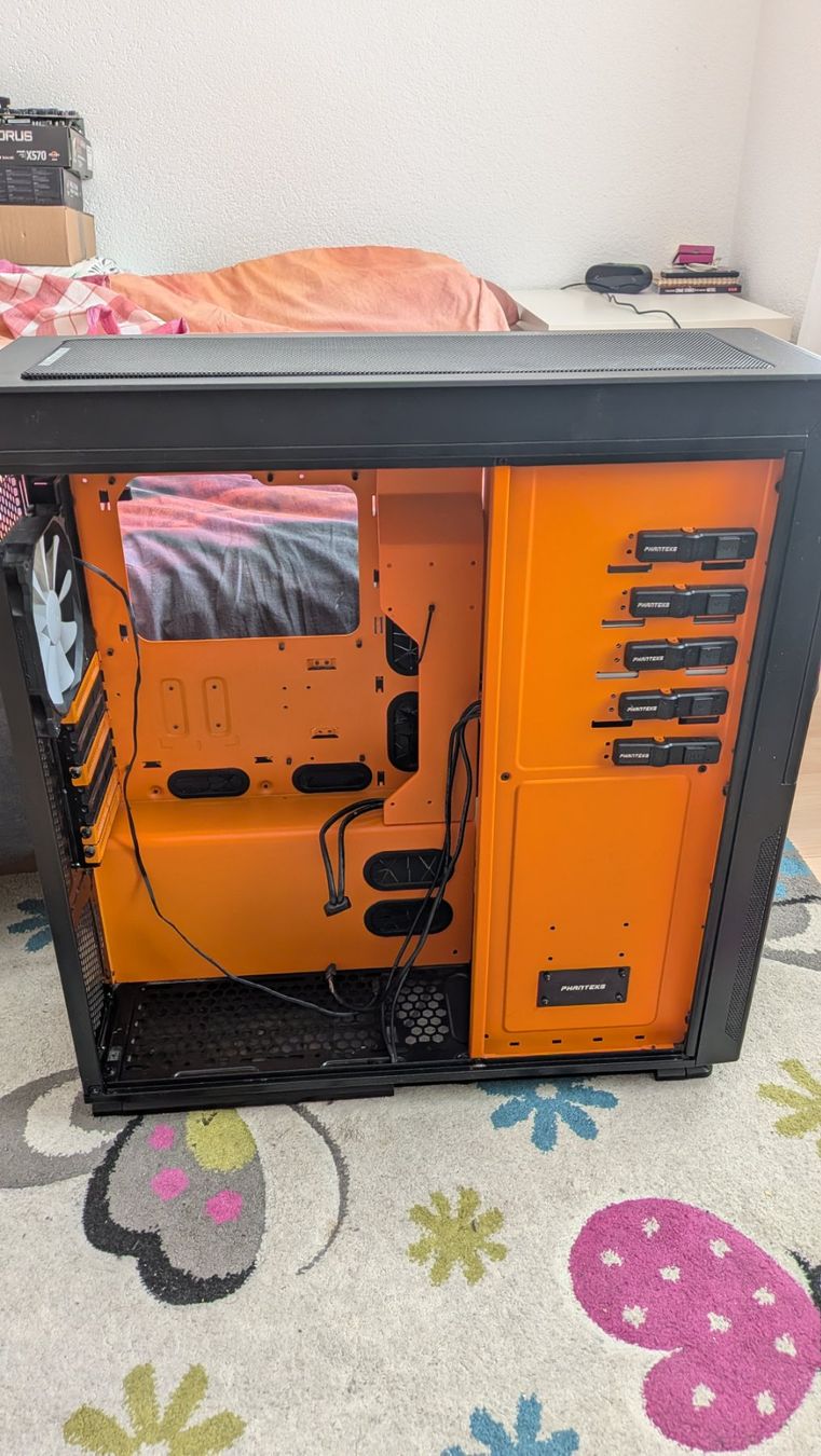 Phanteks Custodie: Phanteks Enthoo Luxe Full-Tower Chassis ,  schwarz-orange – Usato da Brig venduto da Mike69 6