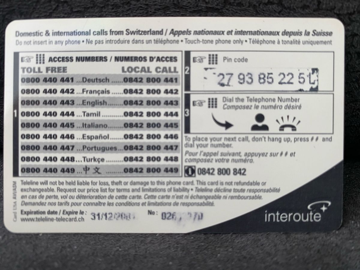 Cartes de téléphone: Teleline – D'occasion à Lausanne par babacard10 1