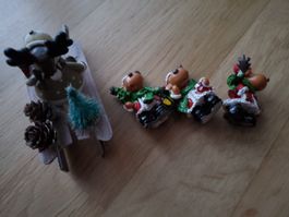Weihnachtliche Elchfiguren, 4er Set, tolle Dekoration!