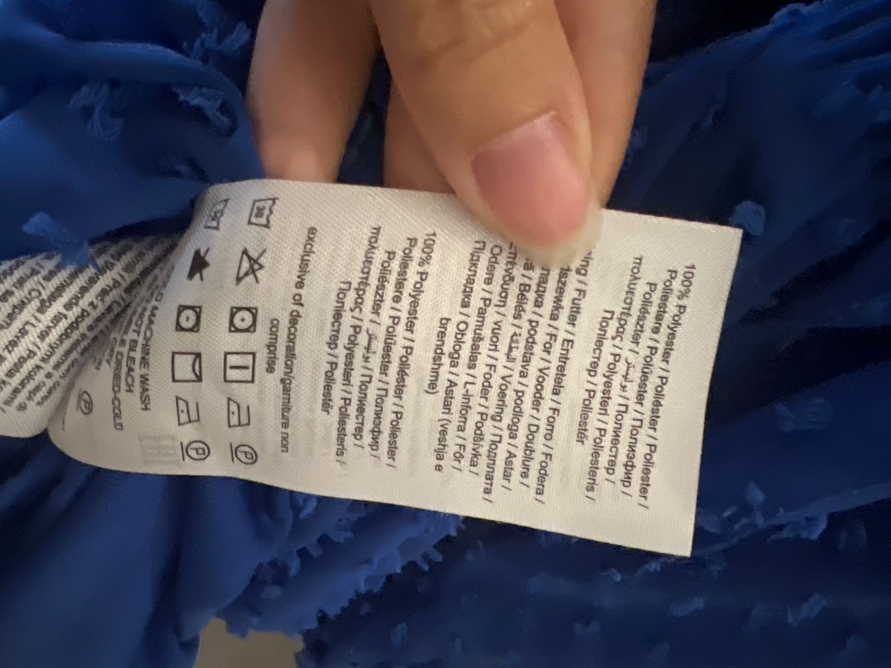 Only Kleider: Kleid blau Pünktlistoff – Gebraucht aus Oberengstringen von pri_c8jk 3