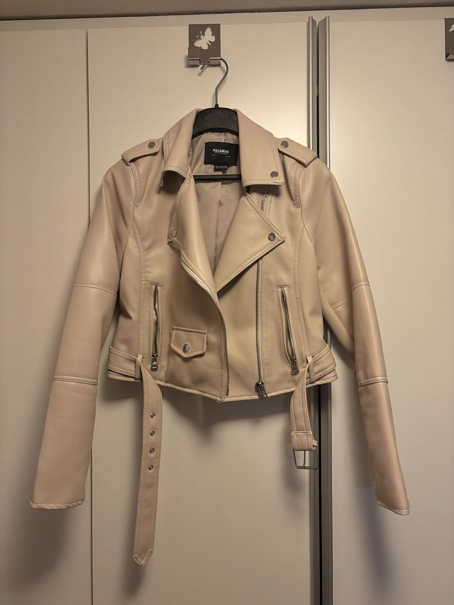 Pull&Bear Giacche: Kunstlederjacke beige Pull and Bear – Usato da Bern venduto da m.stocker01