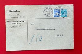 ST MORITZ BETREIBUNG 195 200 NACHNAHME CHUR GRAUBÜNDEN 1936