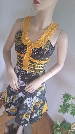 YAMAN MODE SYRIA 70s Vintage Kleid Polkadot S 36