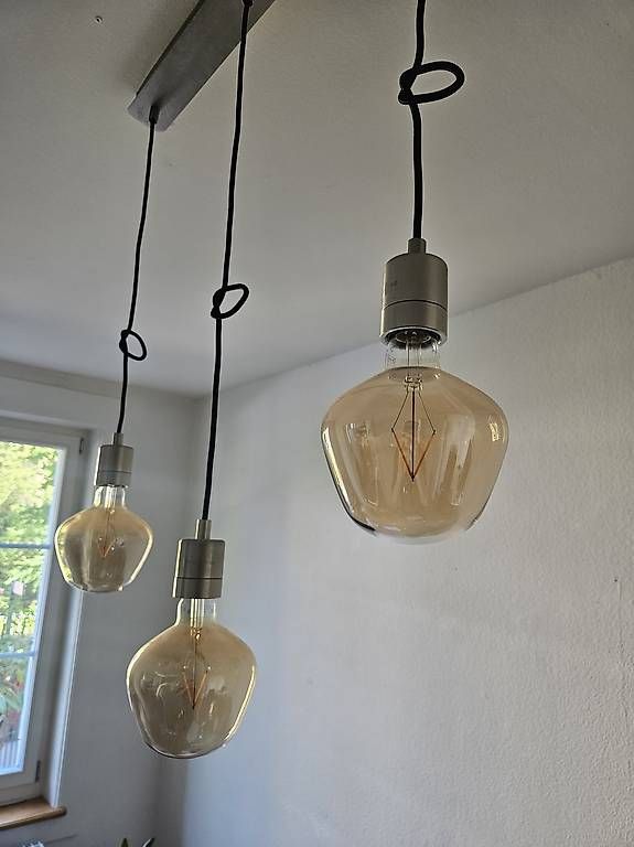 Lampadari & plafoniere: IKEA Pendelleuchte mit 3 Dekoleuchtmitteln  Edelstahl – Usato da Bern venduto da Holy_Oli 3