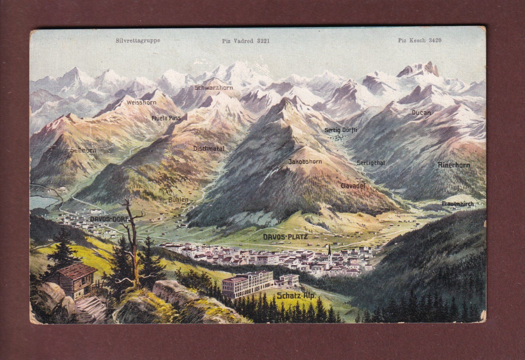 Ansichtskarten: DAVOS und Umgebung - 1908 – Gebraucht aus Pully von nicecards