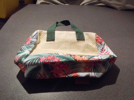 Tasche Blumenmuster/beige, klein