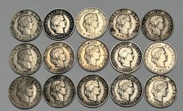 Lot 15x 5 centimes Confédération Helvétique 1882-1953 top 