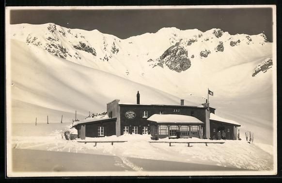 Cartoline postali: Davos, Parsennskihütte vor winterlichem – Usato da Berlin venduto da bartko-reher