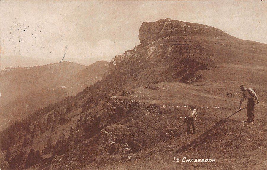 Cartoline postali: Le Chasseron, paysans au travail, circulée 1920 – Usato da Frauenfeld venduto da POML
