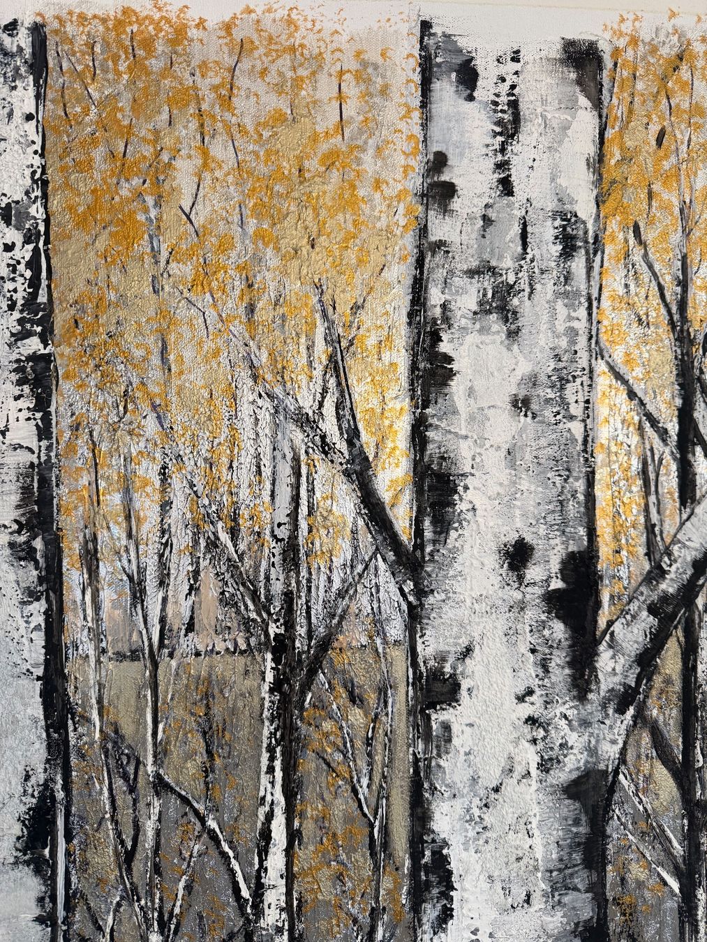 Dipinti: Birken - Bild, Birkenwald goldfarben 140x100 – Usato da Herisau venduto da Zyrtaka 6