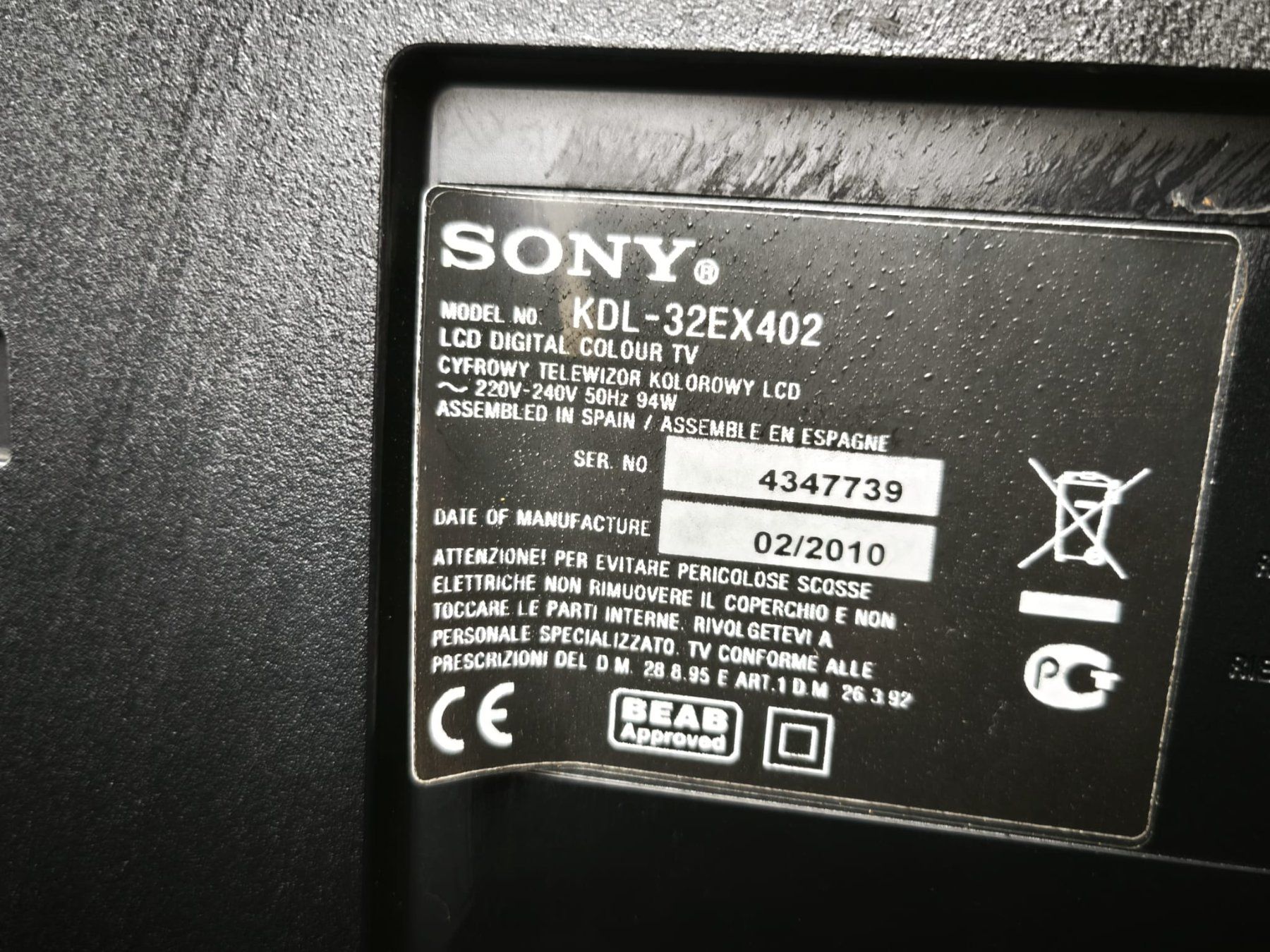 Sony Fernseher: Fernseher Sony Bravia 30 Zoll – Gebraucht aus Alberswil von Myumai 1