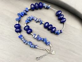 Unikat 💎 Vintage Lapislazuli Halskette, 925 Sterling Silber