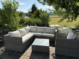 Gartenlounge aus Rattan (Kunststoff)