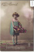 1. April - Mädchen mit Fischkorb - coloriert