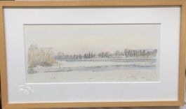 Hansueli Holzer (*1947) - Aquarell - Bibermühle, Rhein