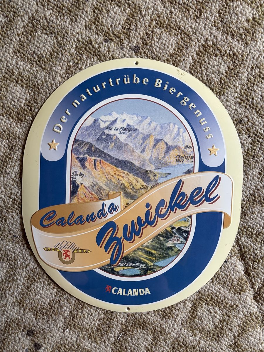 Calanda Insegne: Blechschild CALANDA Zwickel Bier – Usato da Inkwil venduto da RetrOhyeah_Schweiz