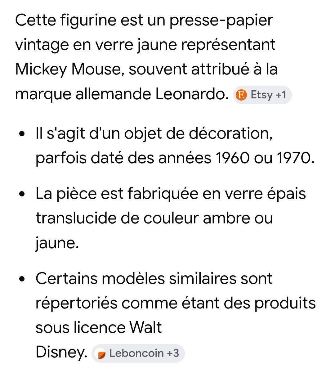 Figuren: Mickey en verre annee 70 – Gebraucht aus Biel/Bienne von raf_2yqq 1