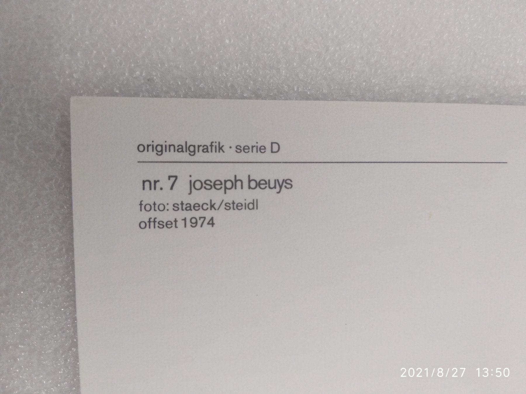 Autografi: JOSEPH BEUYS - MANTEL& HUT – Usato da Goldach venduto da Gaip 6