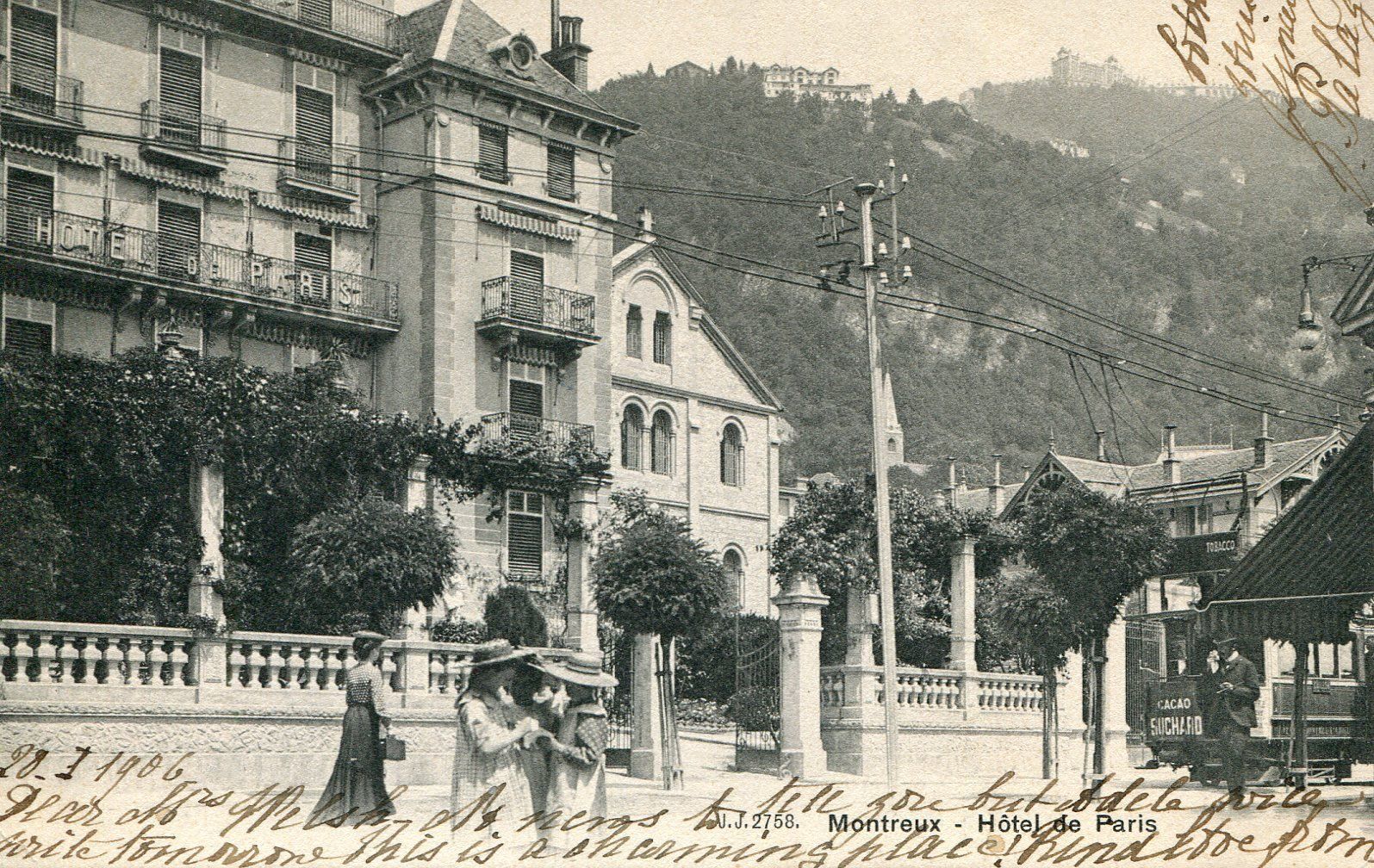 Cartoline postali: Montreux - Hôtel de Paris – Usato da Les Avants venduto da Jaman7